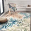 Tapis intérieur / extérieur à motif floral orange / ivoire / bleu Onley Palm Frond-69986562