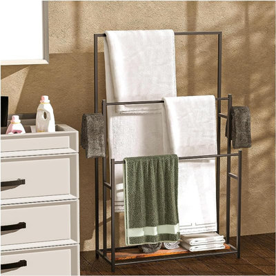 47.2 in Freestanding Towel Rack 4 Tier Standing Blanket Rack
