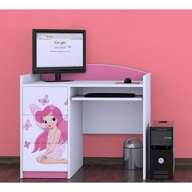 Northup 100cm Computer Desk, Pink