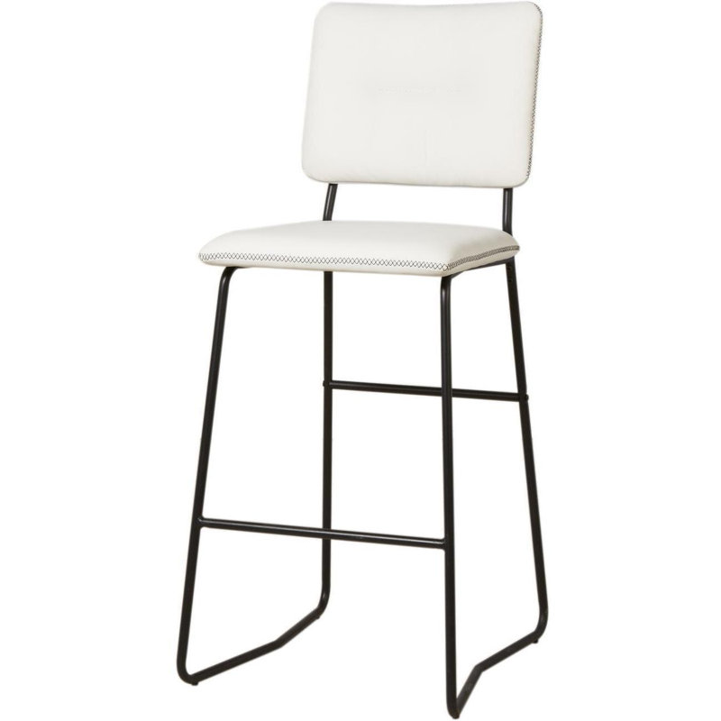 Cettina Upholstered Counter Stool with Metal Frame, White