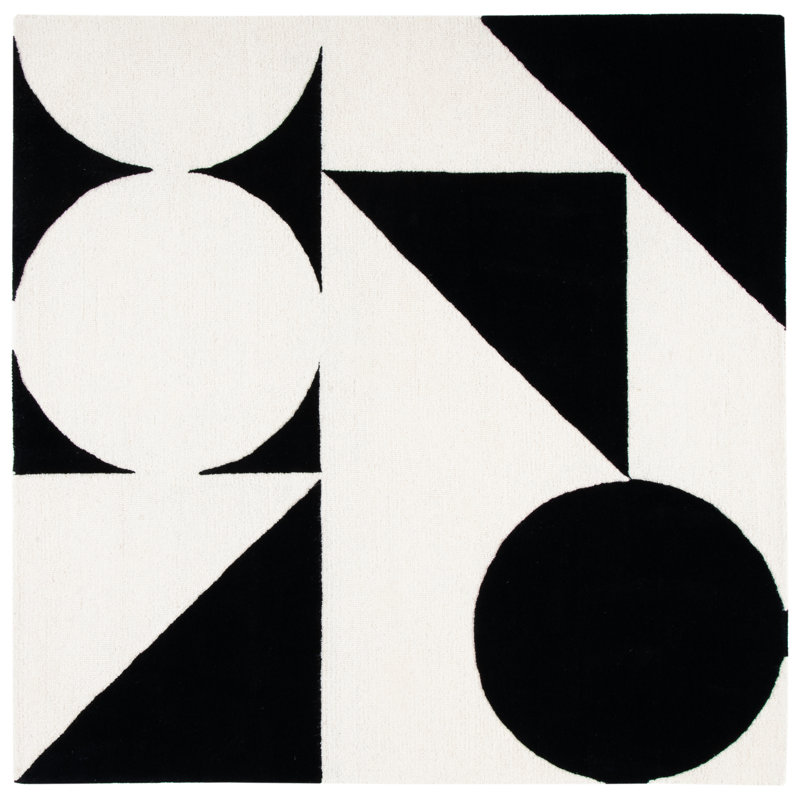 Rodeo Drive 857 Area Rug In Ivory / Black, Square 8'