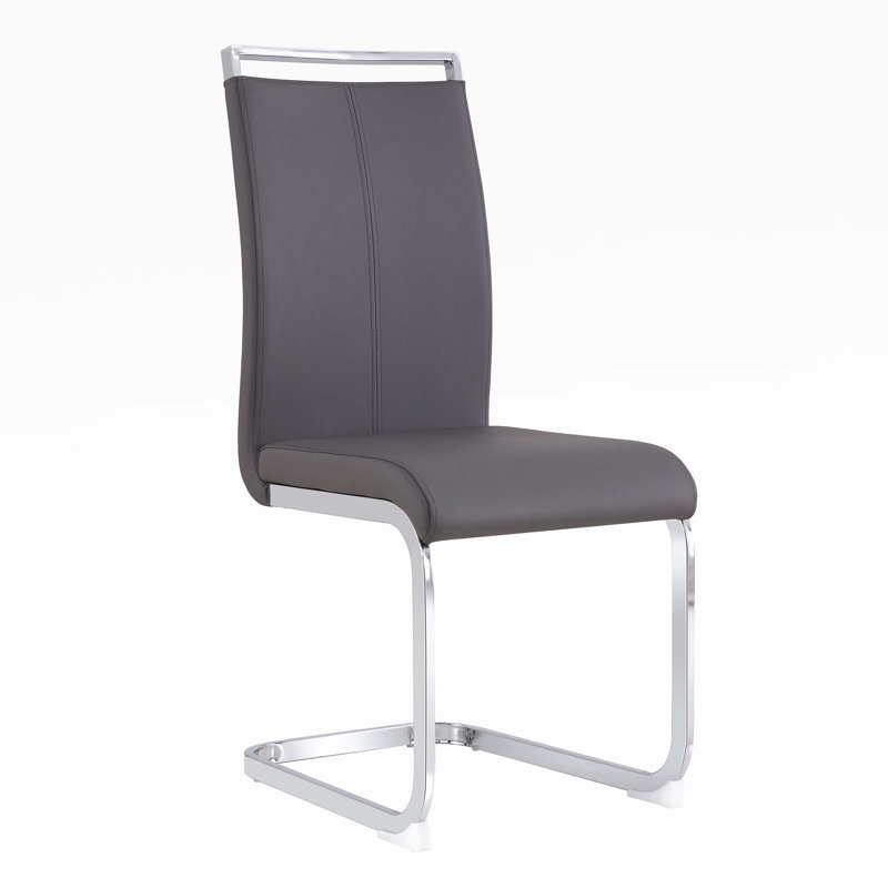 Mangano Dining Chair, Dark Gray, Silver