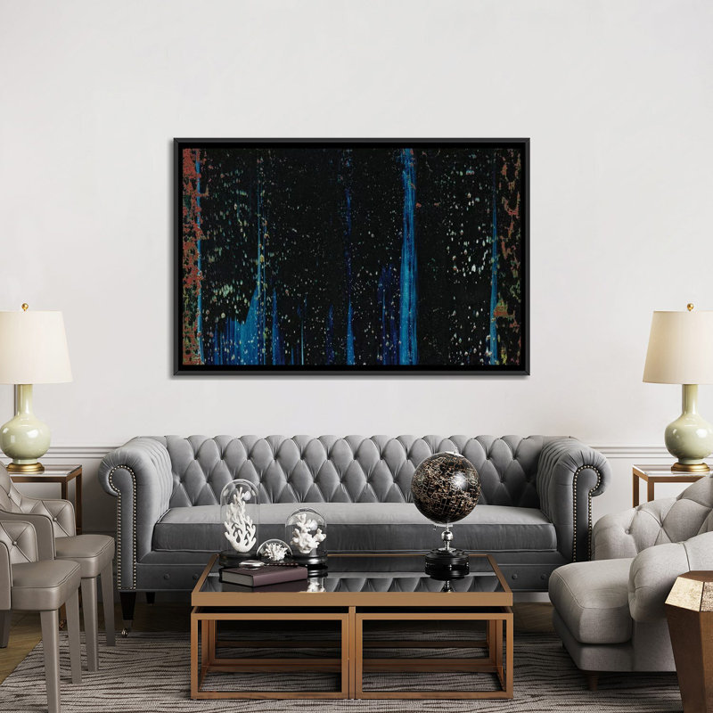 «Back in Black», reproduction sur toile, H 18 po x l 26 po x P 1,5 po, Toile avec cadre noir, Pas de tapis