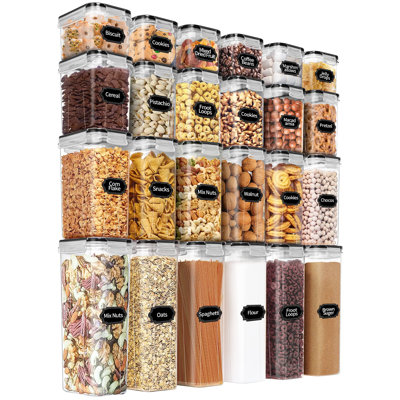 Ensemble de contenants hermétiques pour aliments avec couvercles - 24 pièces, cuisine sans BPA et garde-manger, contenants en plastique à l'épreuve des fuites