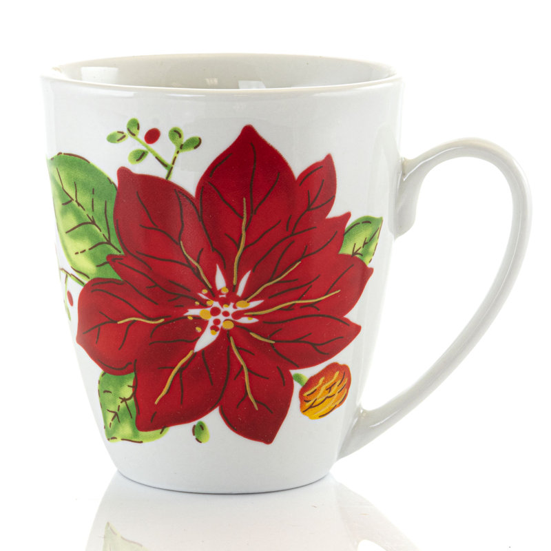 Service de table 12 pièces, service pour 4 fêtes poinsettia Phippen