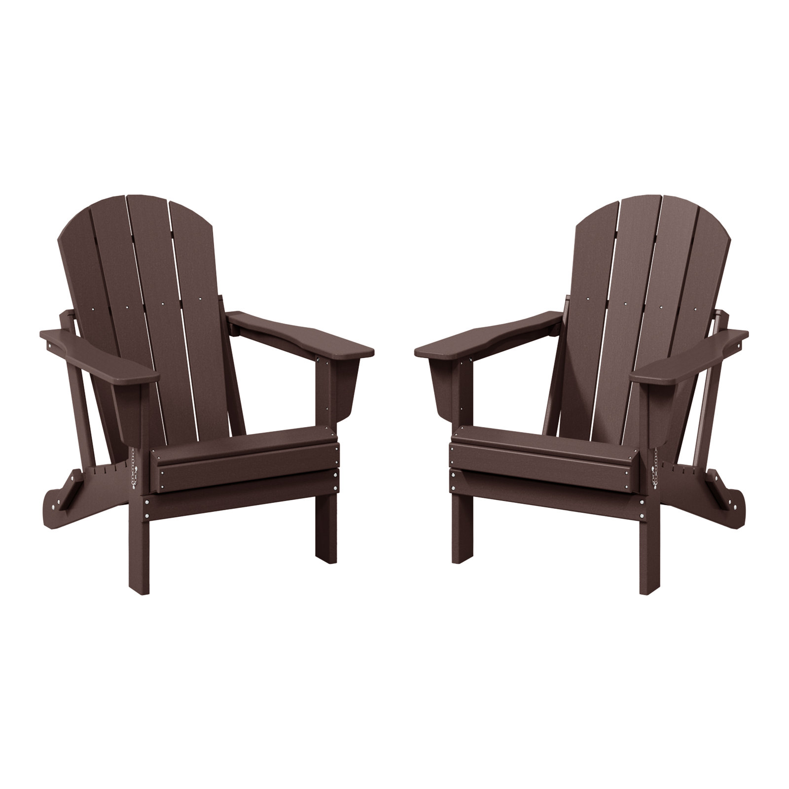 Laguna Foldable Outdoor Adirondack Set, Dark Brown