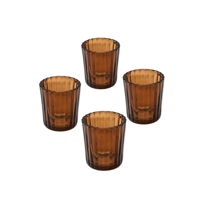 2.5'' H Glass Tabletop Votive Holder, Dark Amber