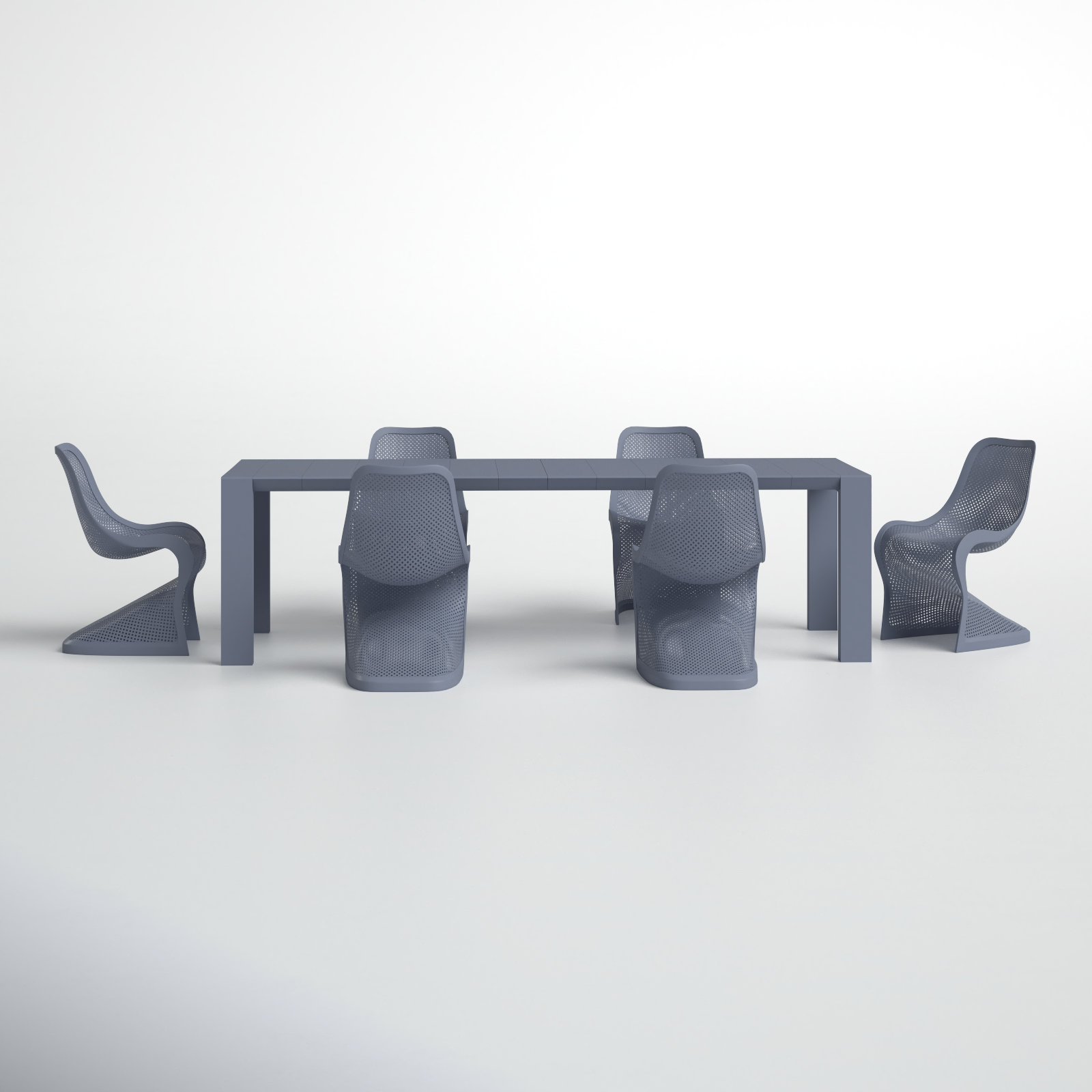 Farrah 118.1'' Rectangular 6 - Person Outdoor Dining Set