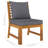 21.3" Wide Acacia Rectangle Patio Sofa with Cushions-1491076091