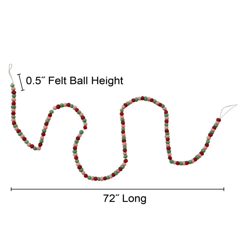 Handmade Wool Felt Ball Garland