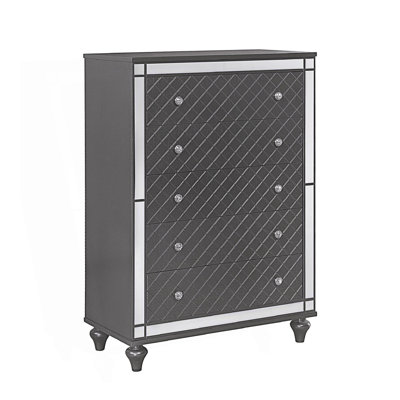 Commode 5 tiroirs 1 pièce Glam