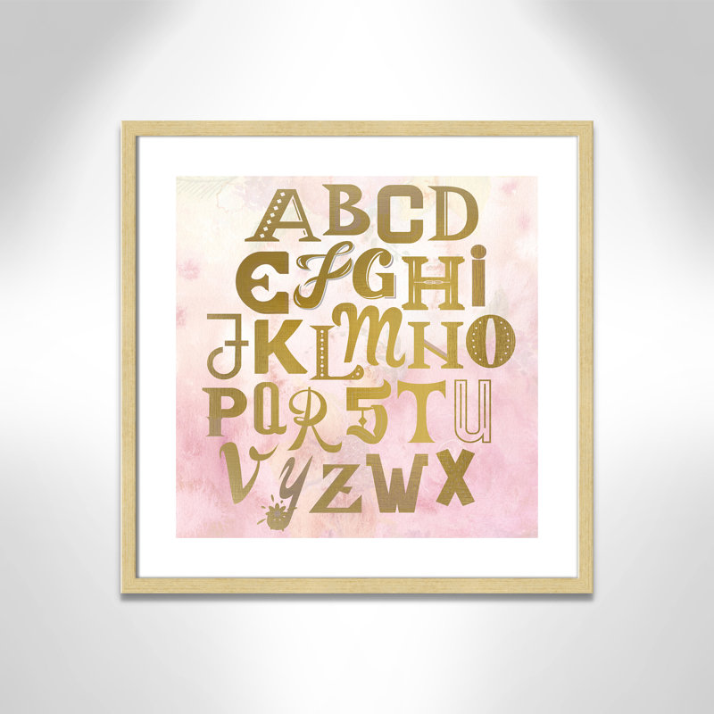 Abc Pink ', impression sur papier, Encadré de boîte champagne clair, H 22,5 po x l 22,5 po x P 1,18 po