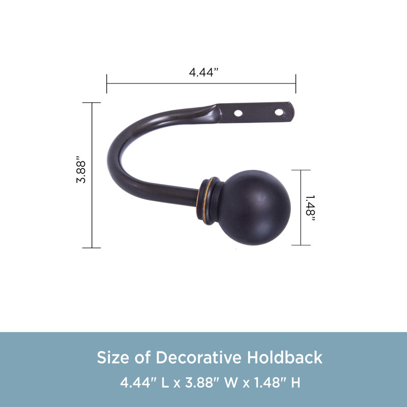 Oil Rubbed Bronze Metal Curtain Holdbacks Set of 2