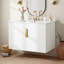 Ensemble de meuble-lavabo mural 30 po avec lavabo en céramique, armoire à 2 portes en bois massif et tablette-2087955606