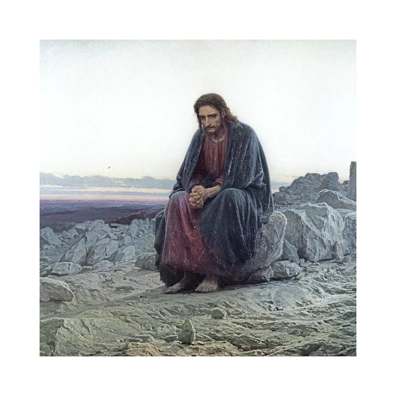 Christ In The Wilderness, 1873 by Ivan Nikolaevich Kramskoy - Painting on Canvas, Wrapped Canvas