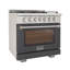 KUCHT Professional 36 po 5,2 pieds cubes Cuisinière au gaz propane et four à convection en gris ciment avec brûleurs True Simmer-96898035-96898031