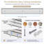 Rail de rideau double silencieux 5 pi à 16 pi, rail de rideau en aluminium blanc large de 4 po, rails de rideau de chambre à coucher / fenêtre / hôtel (sans rideaux ni crochets) (double, 12 pi)