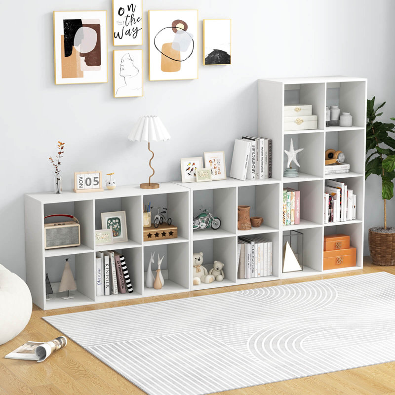 Open Bookshelf With Anti-tip Kits Home Modern Style Storage Shelf For Study, (8 Shelves) 54"H x 27.5"W x 13"D