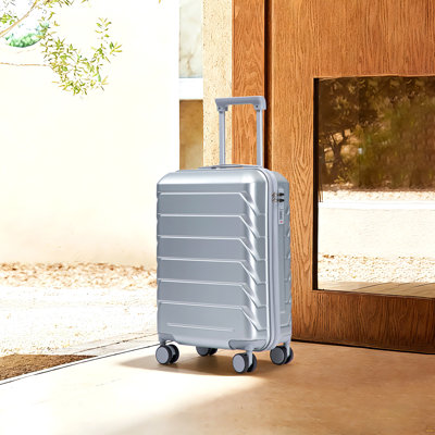 20 Inch ABS Hard Shell Travel Checked Luggage - Scratch Resistant Surface Four Multi-Directional Wheels,  With Combination Lock.(Silver)
