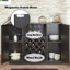 Étagère à vin pour 18 présentoirs - porte-gobelet, bois composite, armoire tendance avec couvercle pour 18 bouteilles