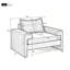 Fauteuil d'appoint avec accoudoirs larges 40,9 po Chenille-438231959