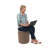 18 inch Round Everyday Two-Texture Microfiber + Vinyl Ottoman, 19 inch Height-114989763