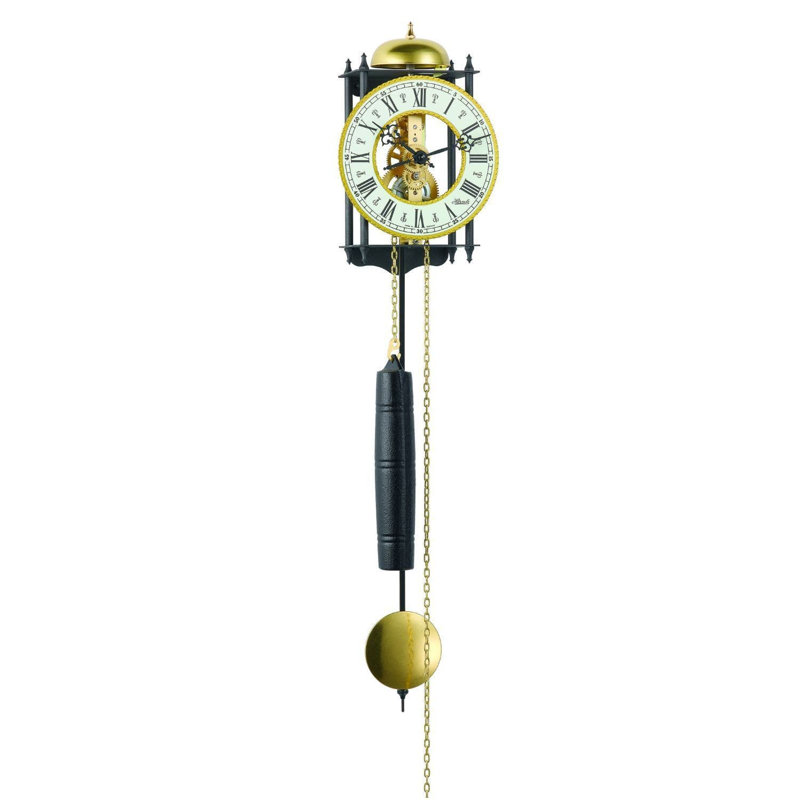 Maselek Metal Wall Clock, Black/Gold