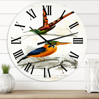 Vintage Bird I - Horloge murale traditionnelle