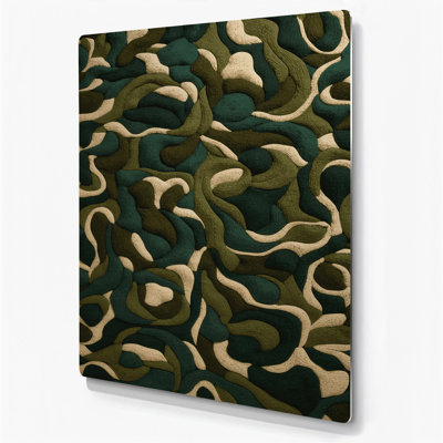 «Abstract Shapes 21», art mural en métal vert