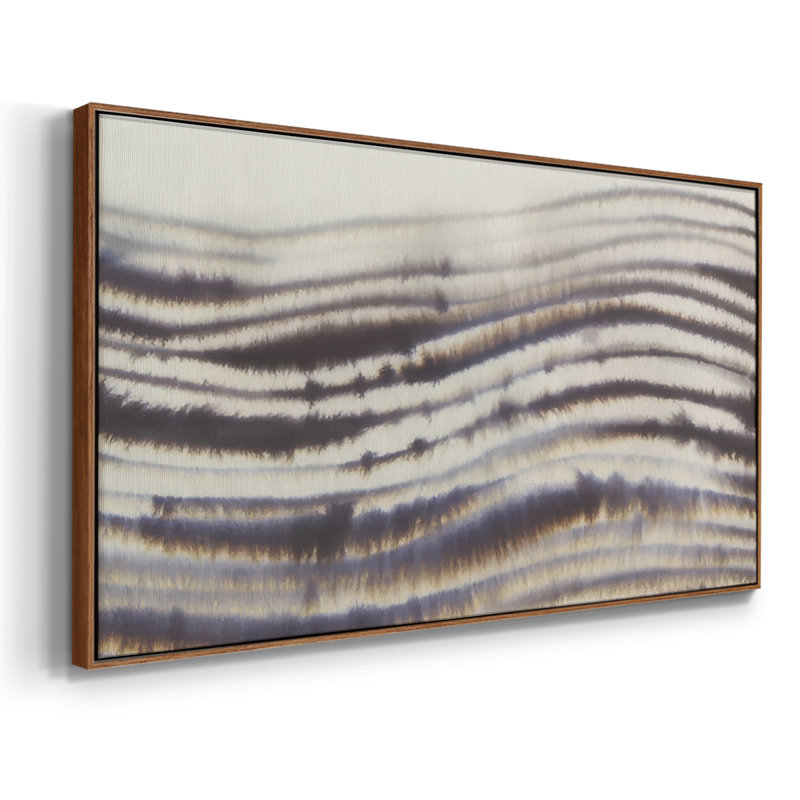 Resounding Waves II - Toile tendue avec châssis encadré - Prêt à être accroché, H 17 po x l 33 po, Noyer