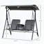 Balancelle de patio 2 places avec table de rangement pivotante, porte-gobelets et suspension à ressort