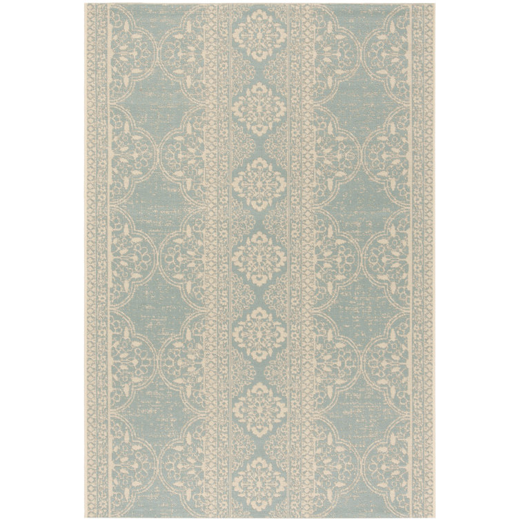 Goodrich Cream/Aqua Indoor/Outdoor Rug