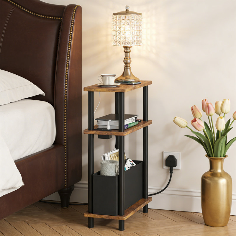 40cm W Metal Bedside Table