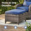 Ensemble de canapé d'extérieur en osier 7 pièces avec chaises pivotantes et repose-pieds-339790471