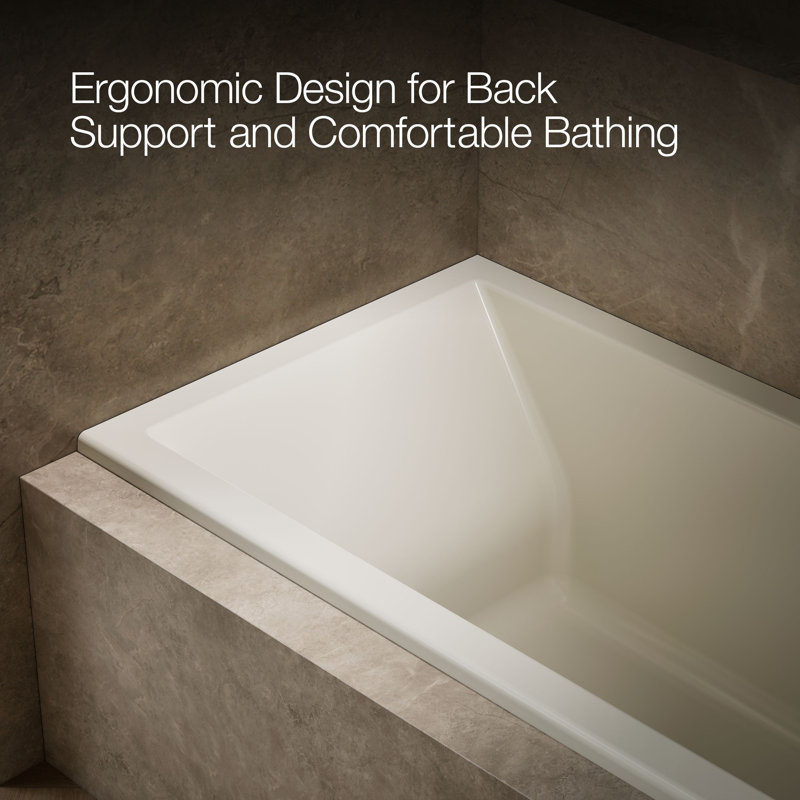 Underscore® 60" x 30" Soaking Bathtub, Biscuit, Right