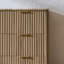 Commode cannelée l 63 po à 9 tiroirs, commode en bois cannelée avec panneaux latéraux épais de 1,97 po et plateau en faux marbre-560445062