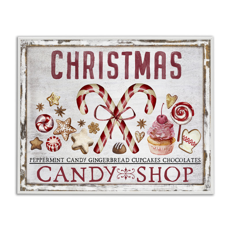 Art giclée de Noël par Candy Shop par Creatif Belle, Estampe numérique encadrée blanc bord de mer, H 24 po x l 30 po