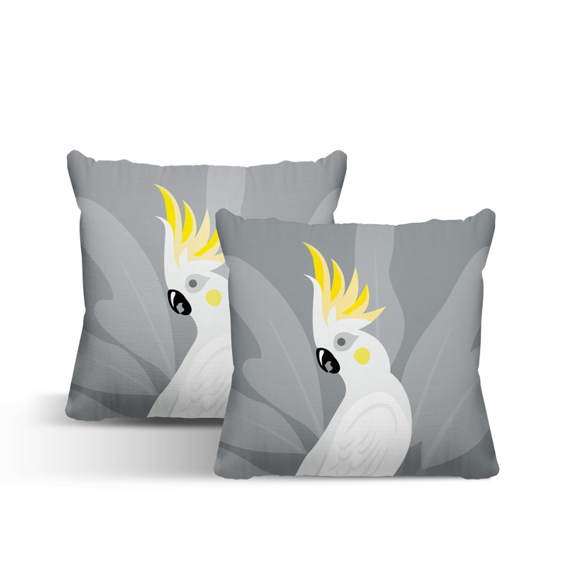 Coussin intérieur / extérieur Catoo Bird, L 15 po x H 15 po, gris