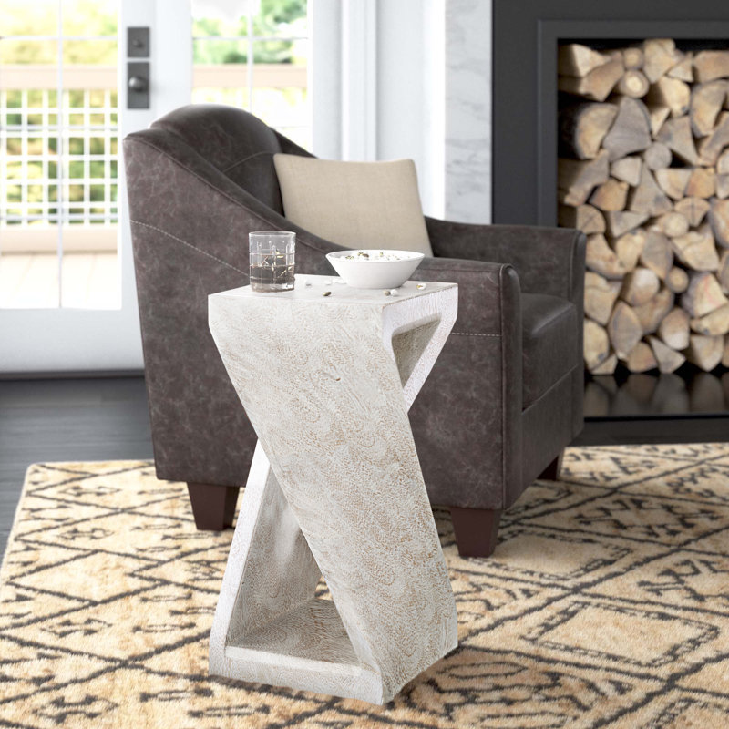 Cinderford Solid Wood End Table, 25" H x 12" W x 12" D, Brown