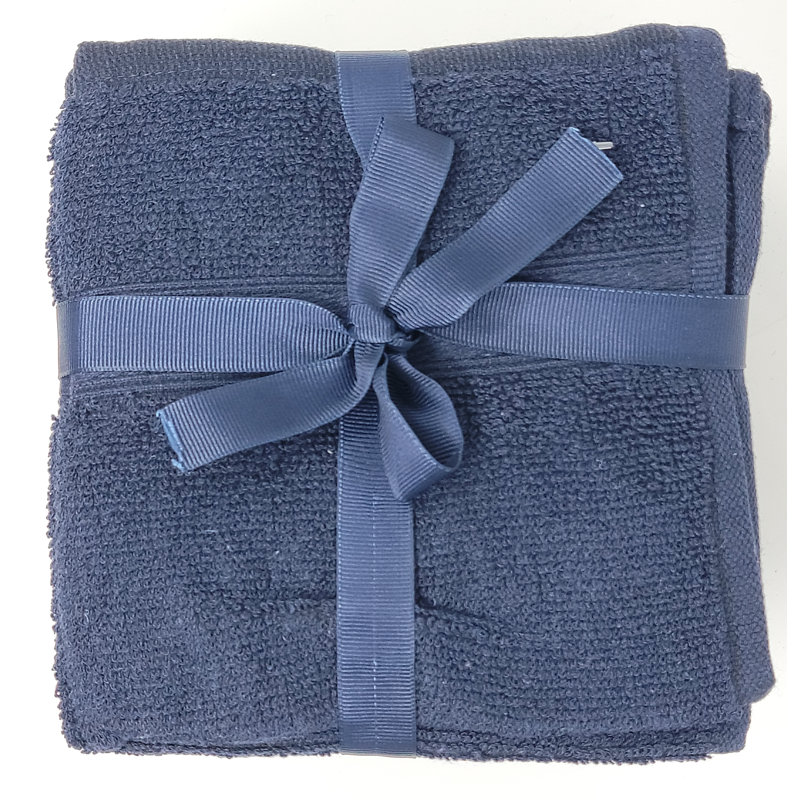 Genata Cotton Washcloth, Navy