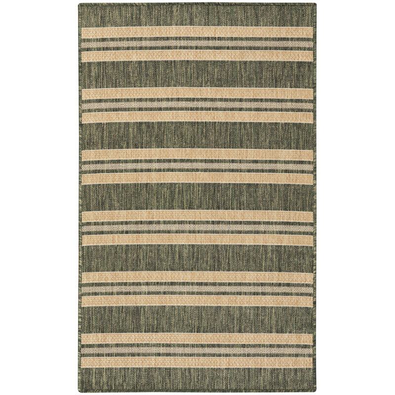 Manderella Modern Rug, Green, Rectangle 3' x 5'