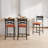 Bar Stools Set of 4, Modern Counter Height Barstool With High Metal Footrest, Upholstered Large Seat