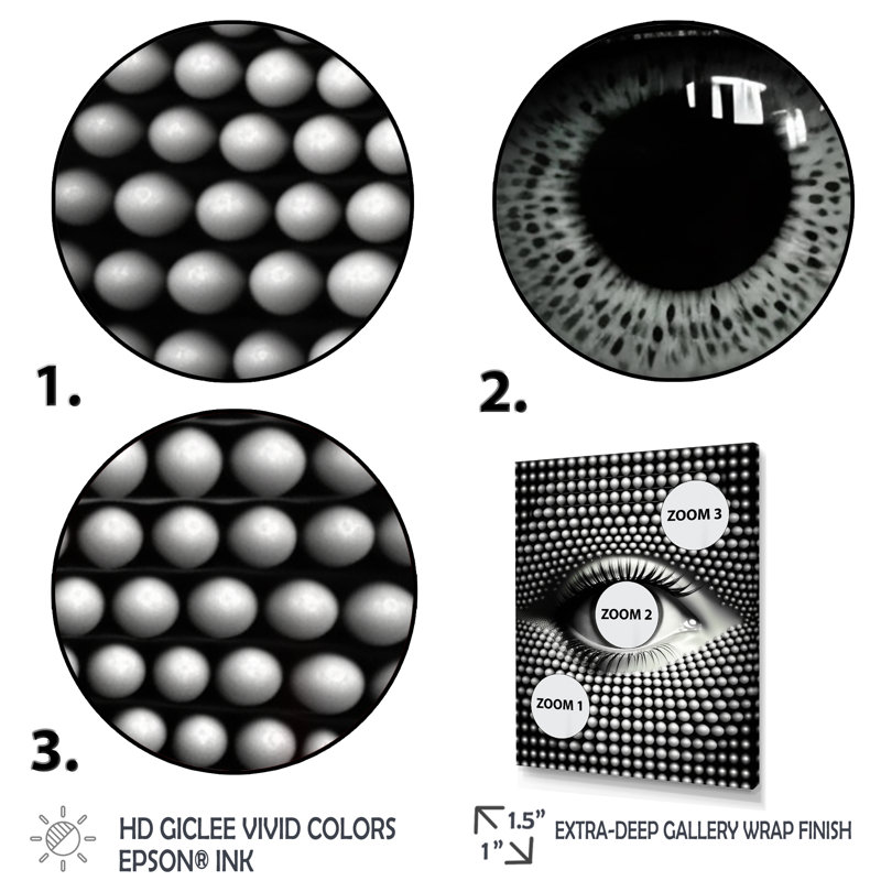 «Lunnelle Monochrome Eye I», reproduction sur toile, H 32 po x l 16 po x P 1 po, Toile tendue