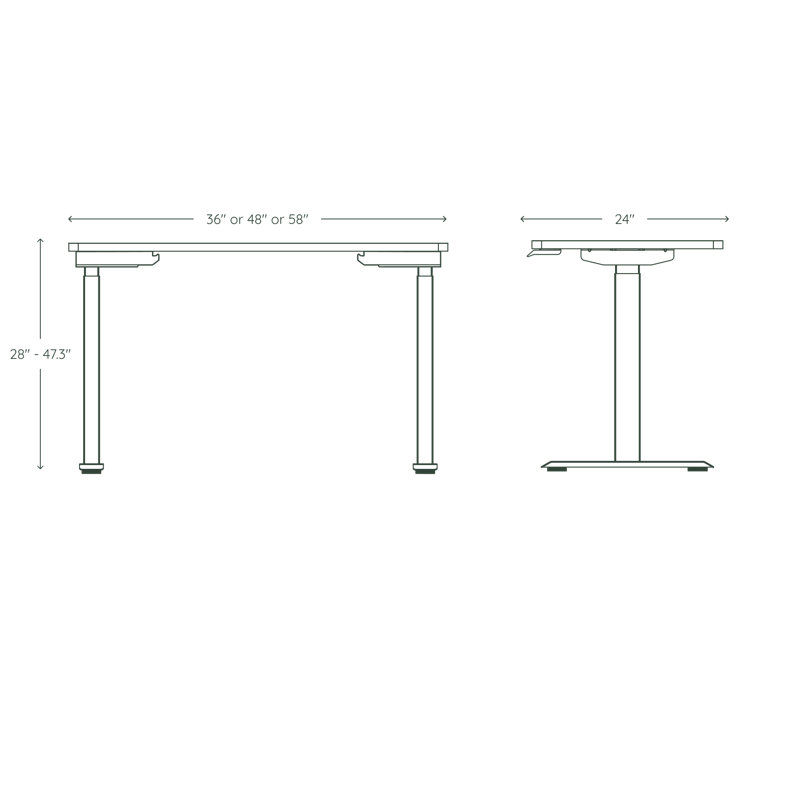 Duo Standing Desk, Woodgrain, 47.3" H x 48" W x 24" D, White