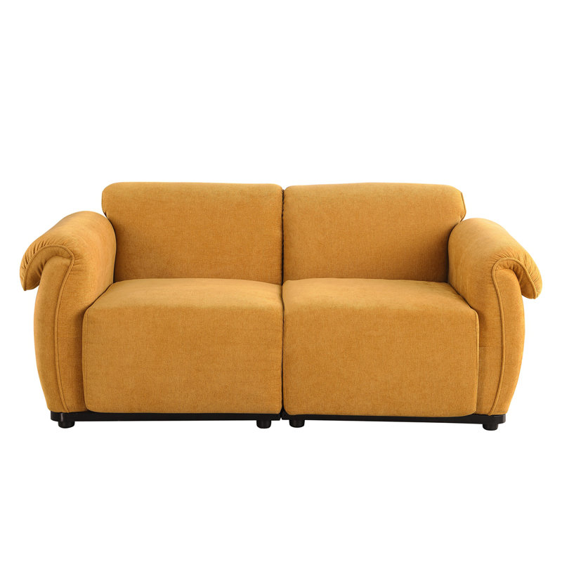 68.5" Length , Fashionable Modular Sofa, Iron Frame,   Chenille Sofa, Yellow, Suitable For Living Room, Bedroom