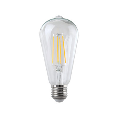 Ampoule Edison 6W ST58 Vintage DEL, équivalent 60W, à intensité variable, blanc chaud 2700K, culot E26 (verre transparent)