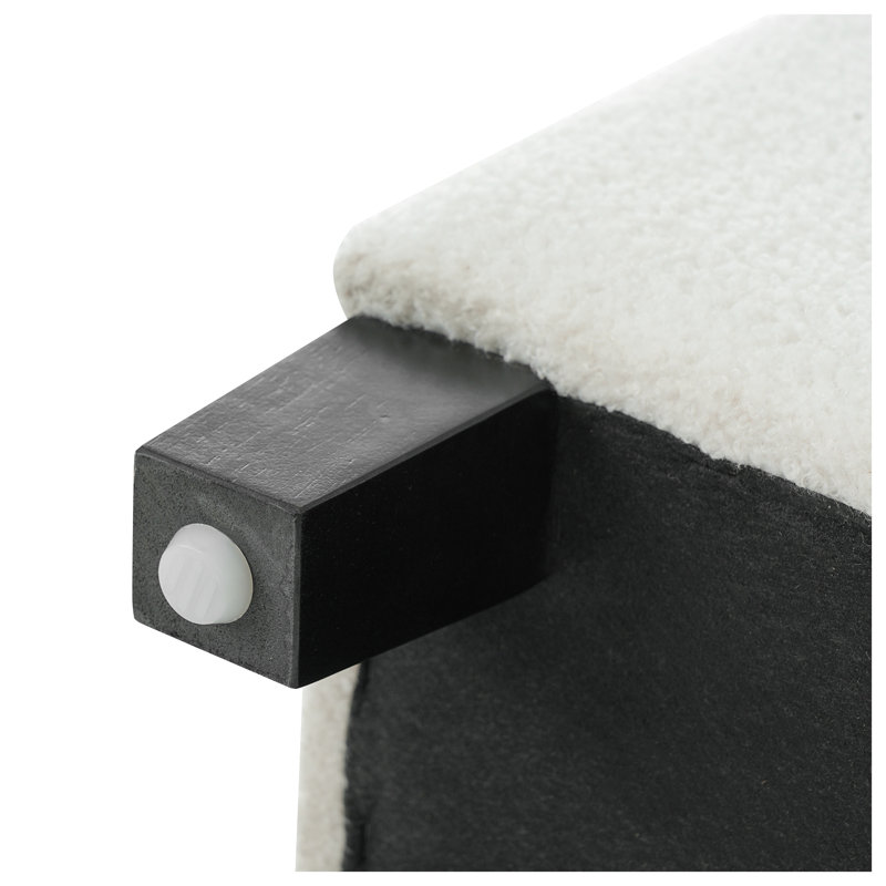 Banc de rangement avec repose-pieds White Boucle