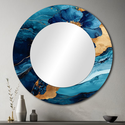 Buttercups Flowers and Safire Crystal Energy I - Art mural miroir floral - imprimé sur métal