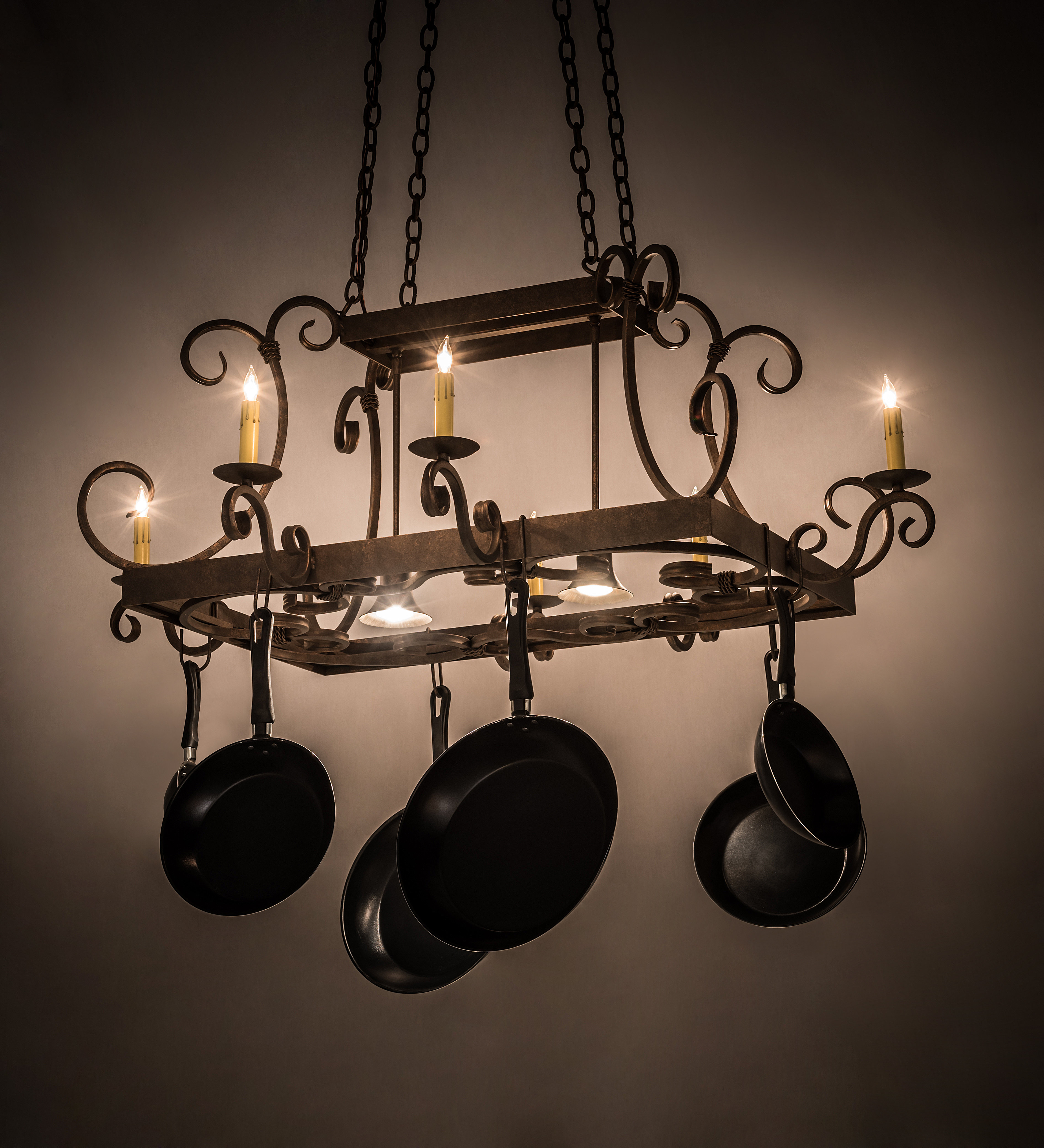 Meridian Pot Rack Meyda Lighting Caiden Handcrafted 6 Light Pot Rack | Wayfair