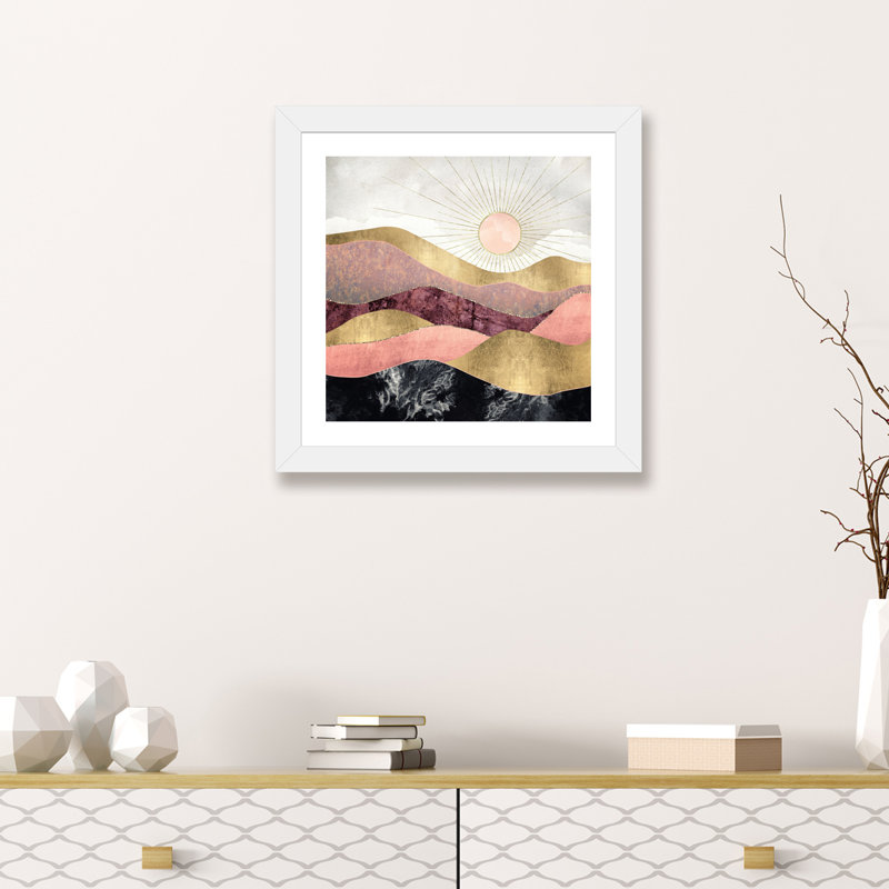 « rosé sun » par spacefrog designs-print, Papier avec cadre blanc, H 16 po x l 16 po x P 1 po